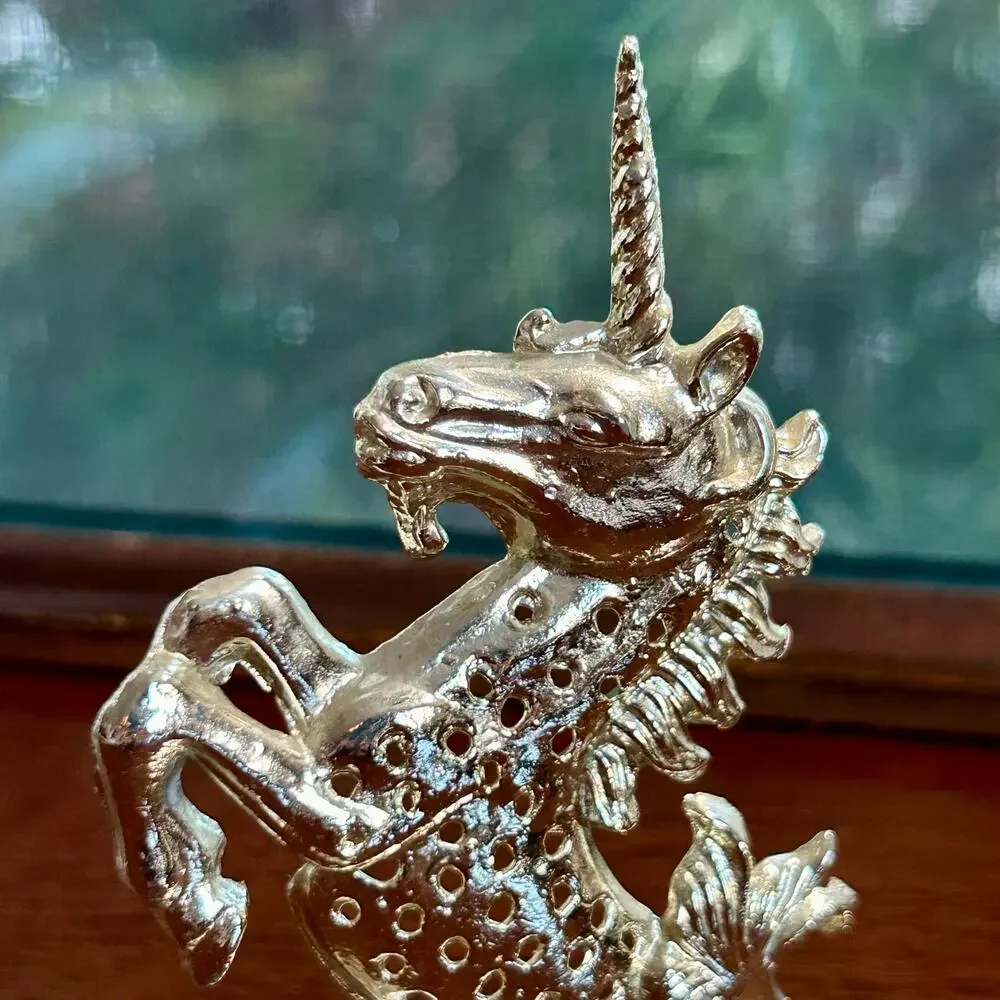 Vintage Torino Gold-Toned Unicorn Earring Holder Display Stand – 5” Tall